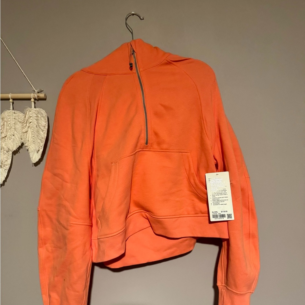 Lululemon Athletica Coral Scuba Oversized Half-Zip Hoodie